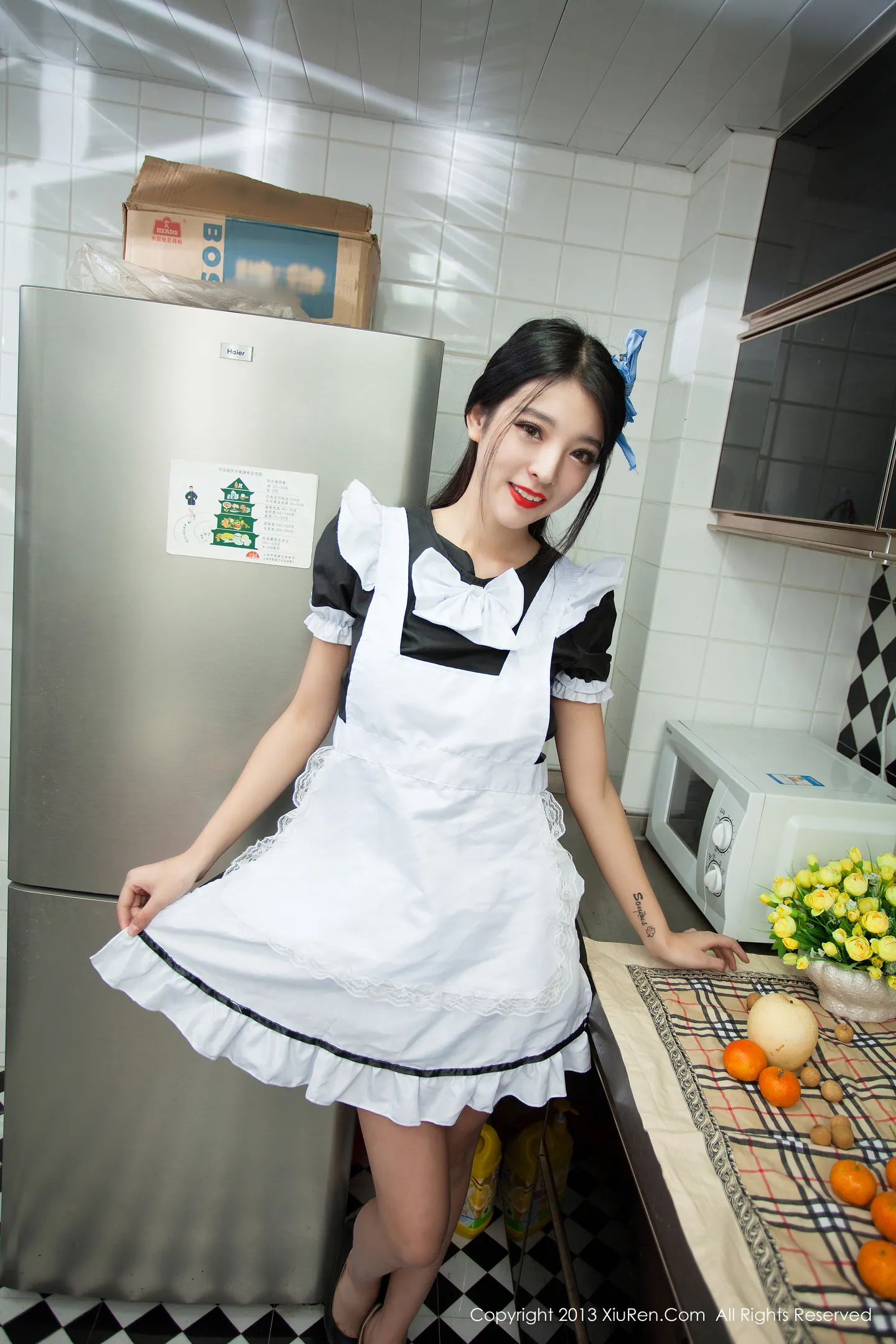 [XiuRen秀人网]No.066_绝美女神陈大榕黑色女仆装性感厨娘系列写真秀110P-秀人网 - XiuRen.Space